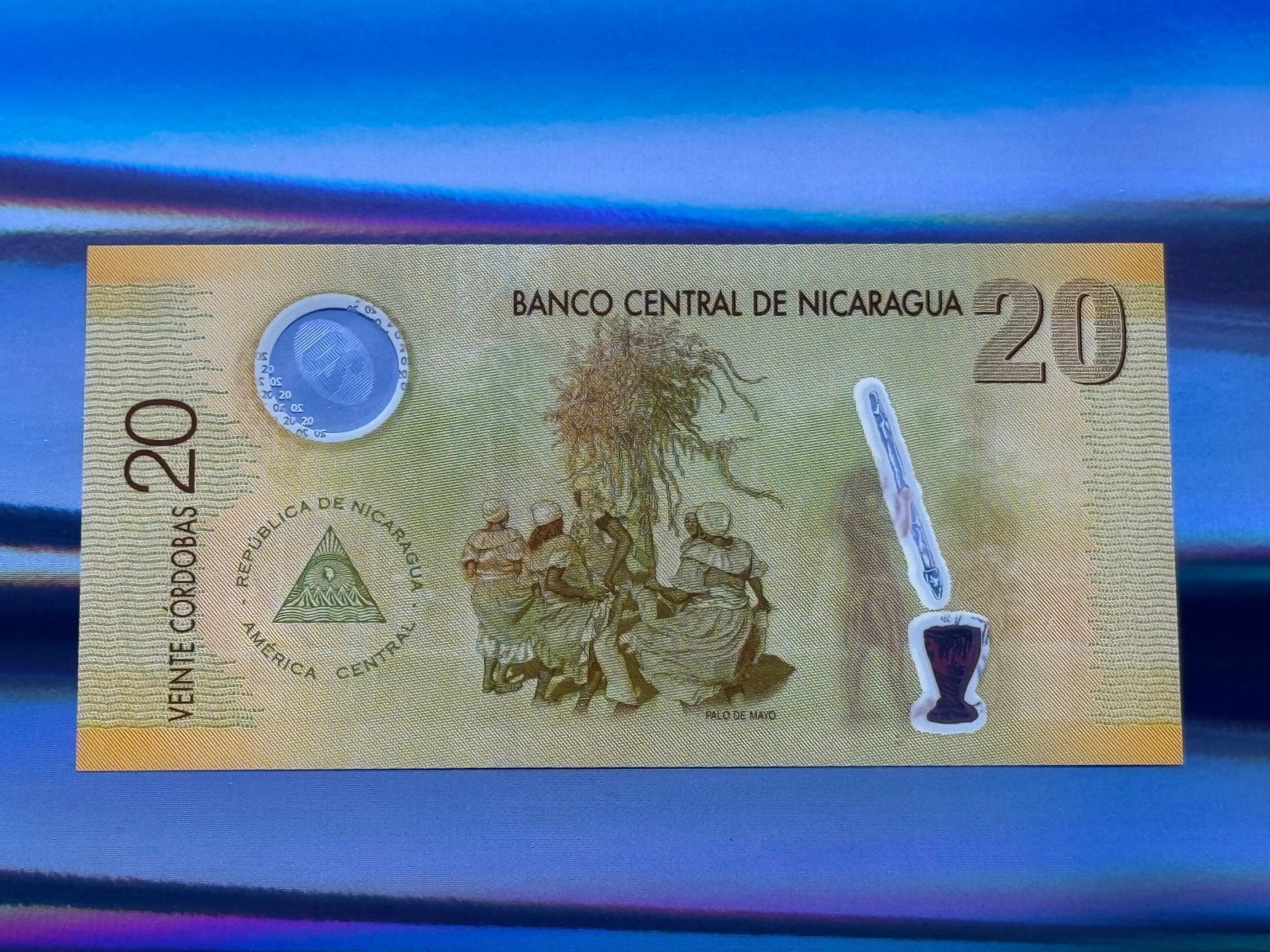 Banconote: Nicaragua 2007 - 20 Cordobas UNC - Polymer – Nuovo e nell'imballaggio originale da Pfäffikon SZ venduto da Sieben77 1