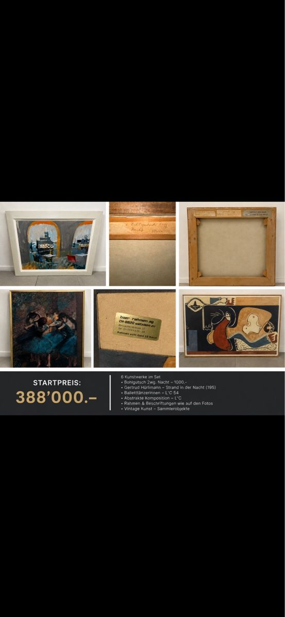 Gemälde: Original Gemälde Sammlung mit Nachlass & Etiketten – Neu (gemäss Beschreibung) aus Liestal von inf_95n8