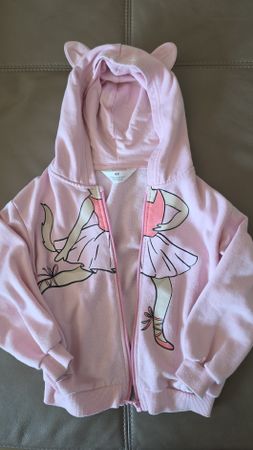 Kapuzenjacke H&M rosa mit Motiv Ballerina guter Zustand