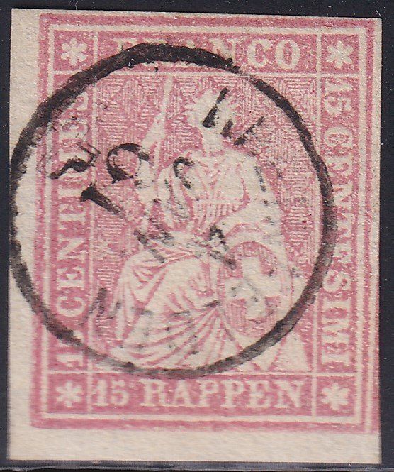 Alle Briefmarken: 1854/62 STRUBEL Zst.Nr.24G – Gebraucht aus geneve von philatelie-marchand