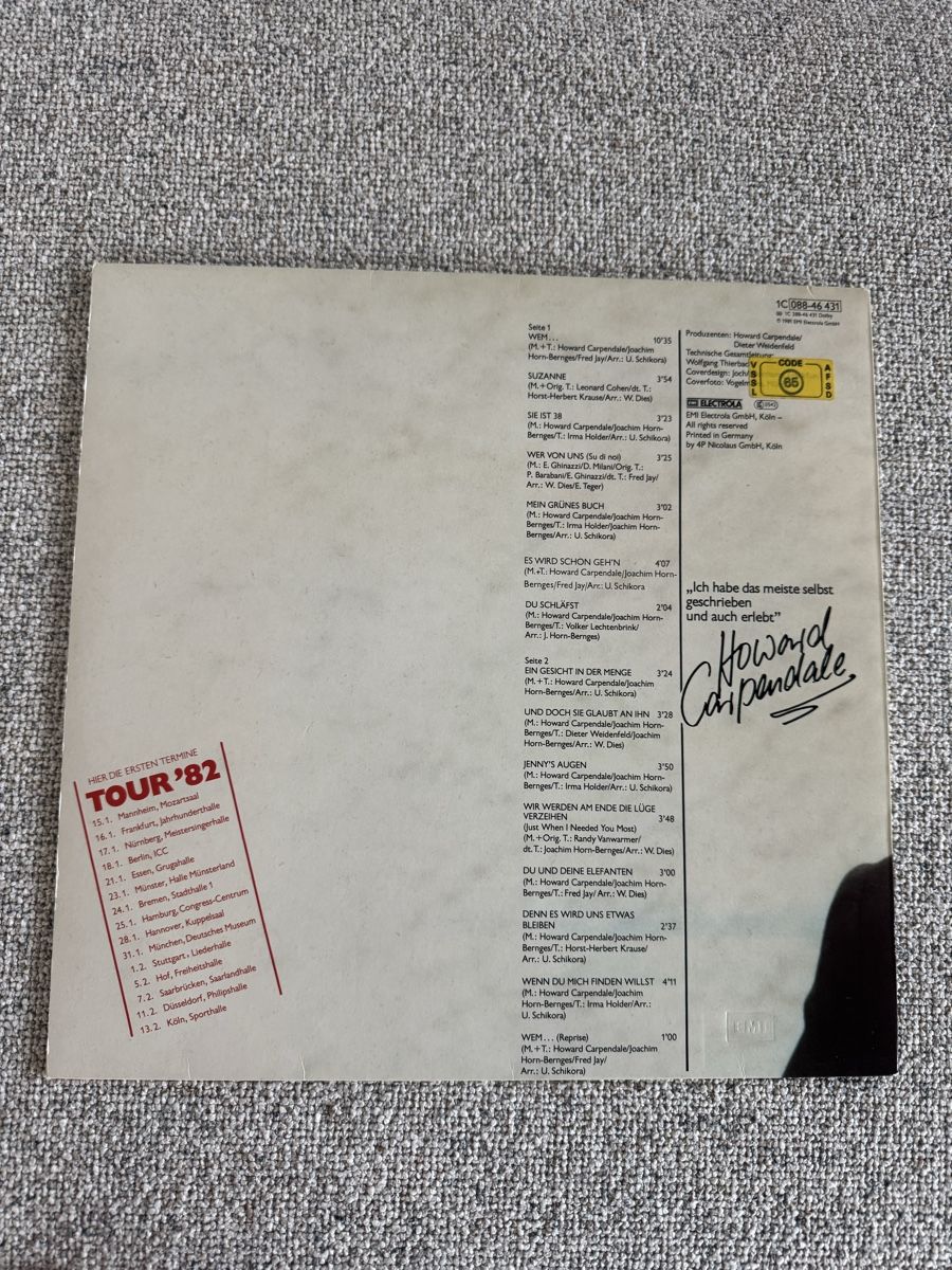 Dischi in vinile: Howard Carpendale - Such mich in meinen Liedern - LP – Usato da Rorbas venduto da BlackstarRecords 1
