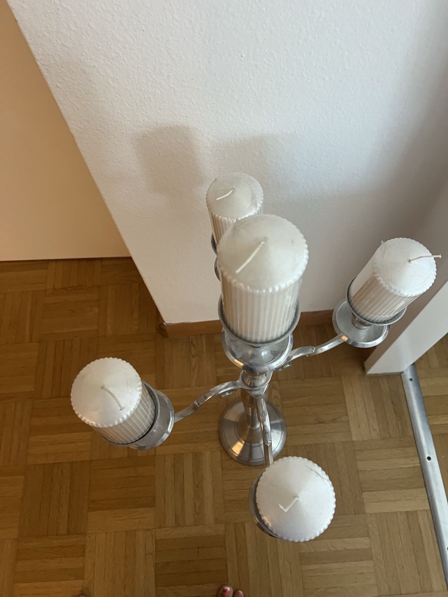 Portacandele: KERZENSTÄNDER MASSIV FARBE SILBER – Usato da Basel venduto da theo-g77 2