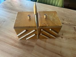 Vintage Nähkasten/Nähkästchen aus Holz,