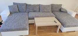 Sofa with extensible bed and table included