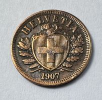 1907 2 Rappen -unz mit schöner Patina