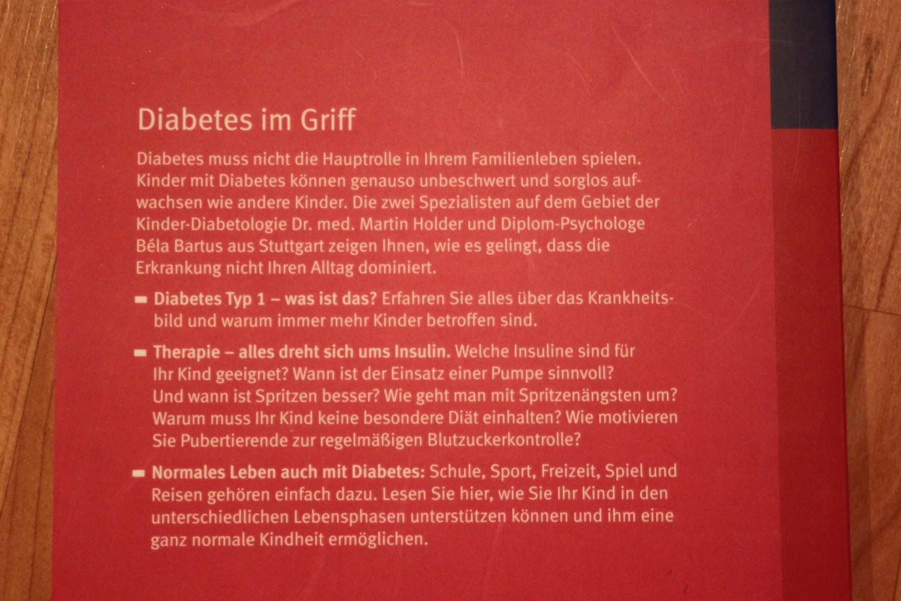 Livres: Bela Bartus/Martin Holder:  Kinder-Diabetes-Buch – D'occasion à Wenslingen par Strick4Alpaca 1