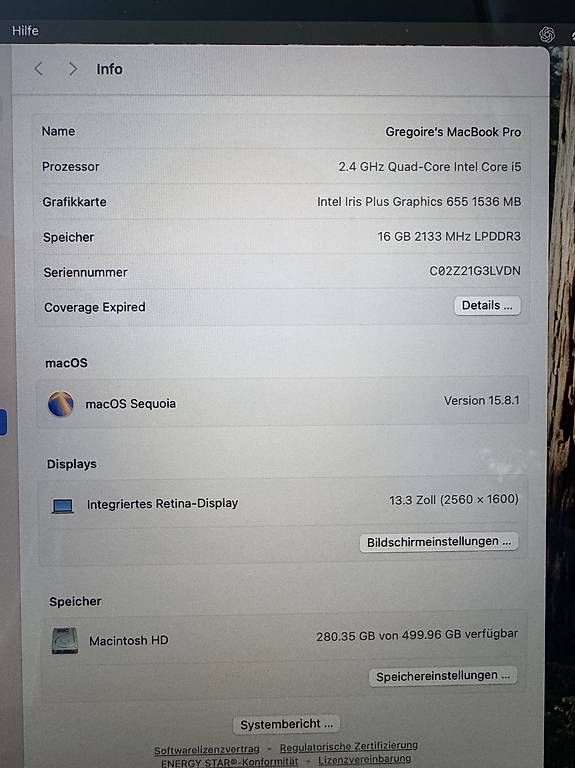 Notebook: MacBook Pro 13"  – Usato da Murten venduto da sim_m5t8 3
