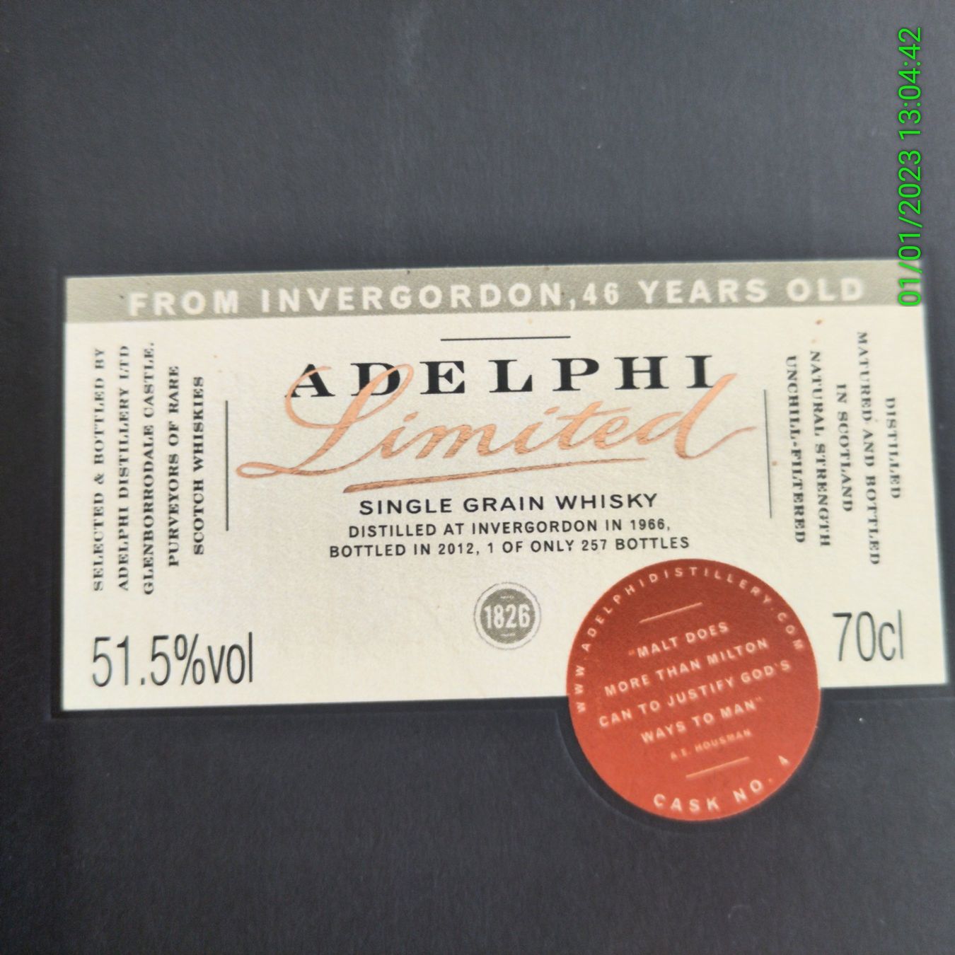 Bevande alcoliche: Adelphi Limited Rarer Sotch Whisky 1966 – Nuovo e nell'imballaggio originale da Wangen b. Olten venduto da Tropoppel 2