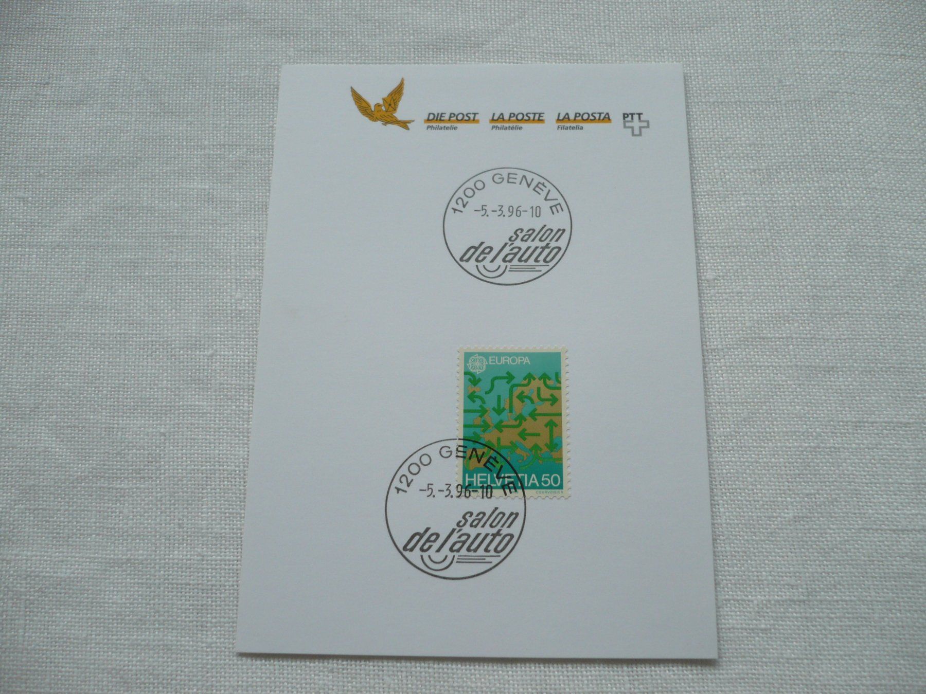Alle Briefmarken: 1996 1 Erinnerungskarte Autosalon – Gebraucht aus Zürich von saltandpepper008