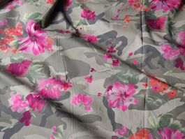 Ital. Designer Baumwolle Elastan 1.80x1.40m Fiori magenta