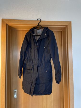 Mantel mit Kapuze, dunkelblau,