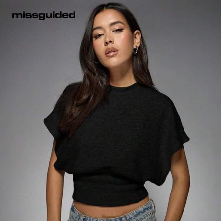 MISSGUIDED T-Shirt mit geraffter Taille – Grösse XS