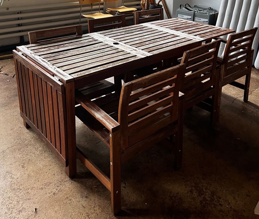 Ikea Holztisch (Äpplarö) inkl 6 Stühle Kaufen auf Ricardo
