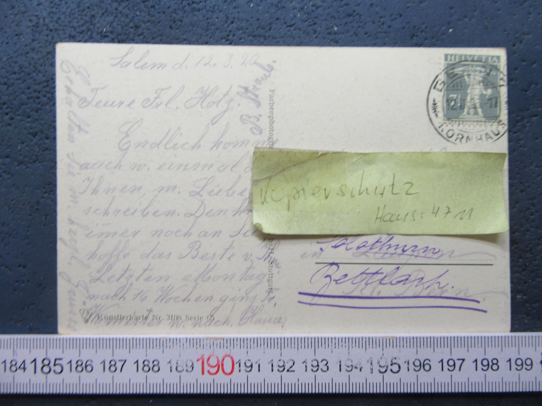 Cartoline postali: KÜNSTLER AK BE AB BERN 1920 – Usato da Ettingen venduto da Hausi4711 1