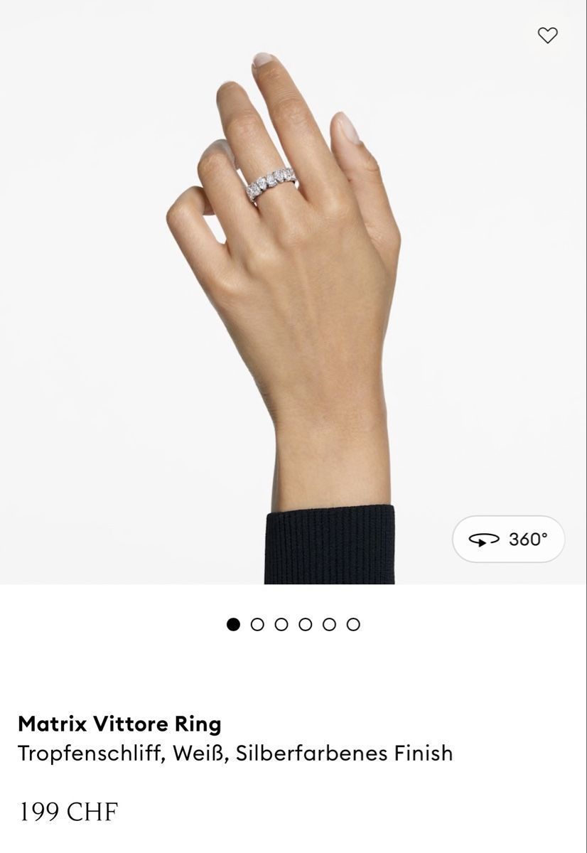 Swarovski Anelli: Swarovski Vittore Ring, Silber, neu – Nuovo (secondo la descrizione) da Glattbrugg venduto da elo_ppw8 3