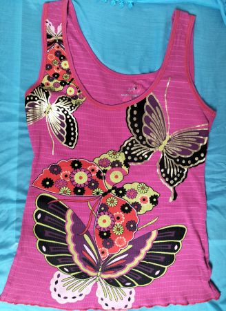 Butterfly Shirt Top Oberteil, Schmetterlings T-Shirt XL