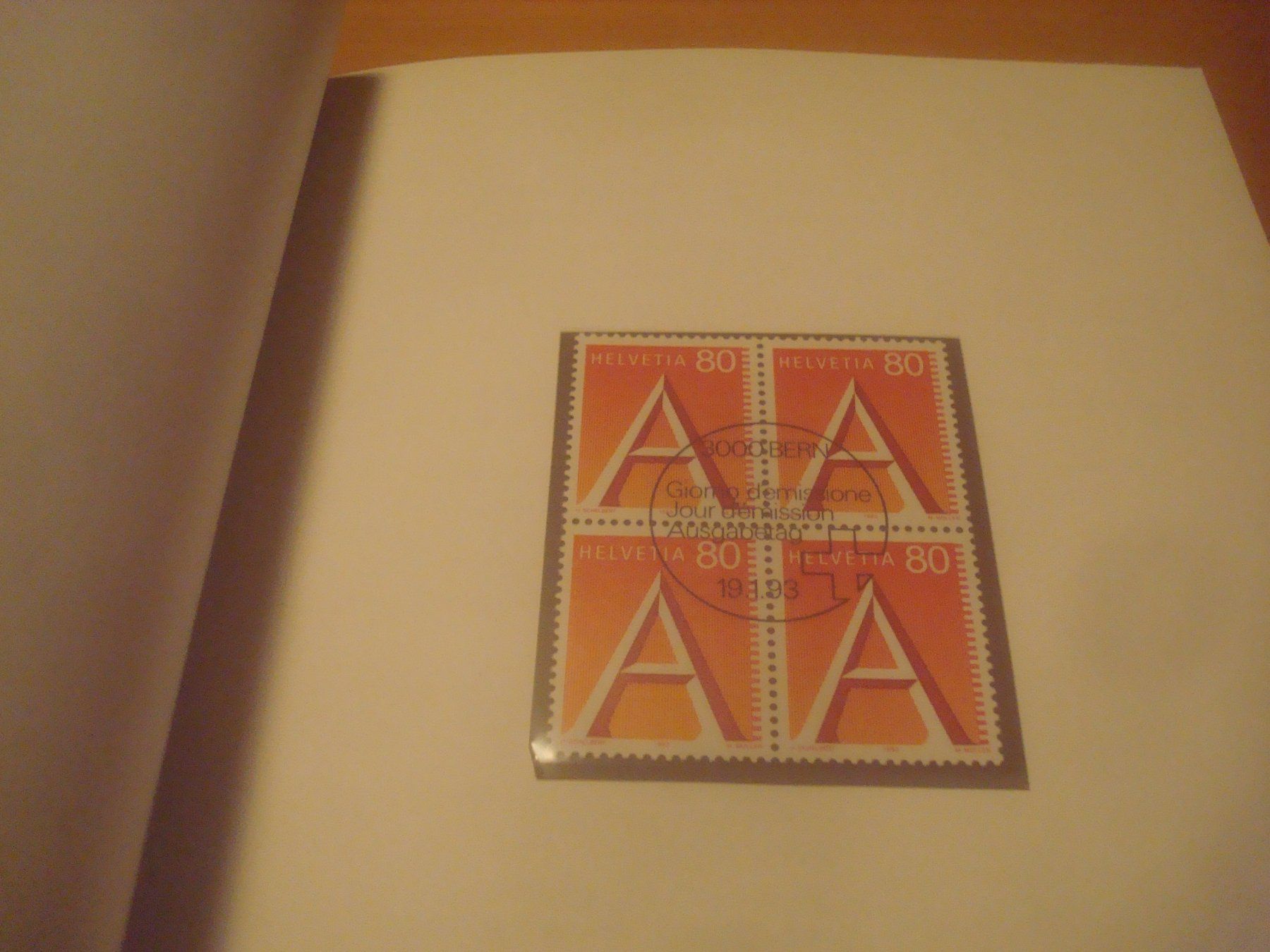 Alle Briefmarken: CH 1993 Jahresbuch mit 4er Blocks – Gebraucht aus Gordola von Polentaefung 5