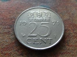 PAYS-BAS  Nederland  25  Cent  1971