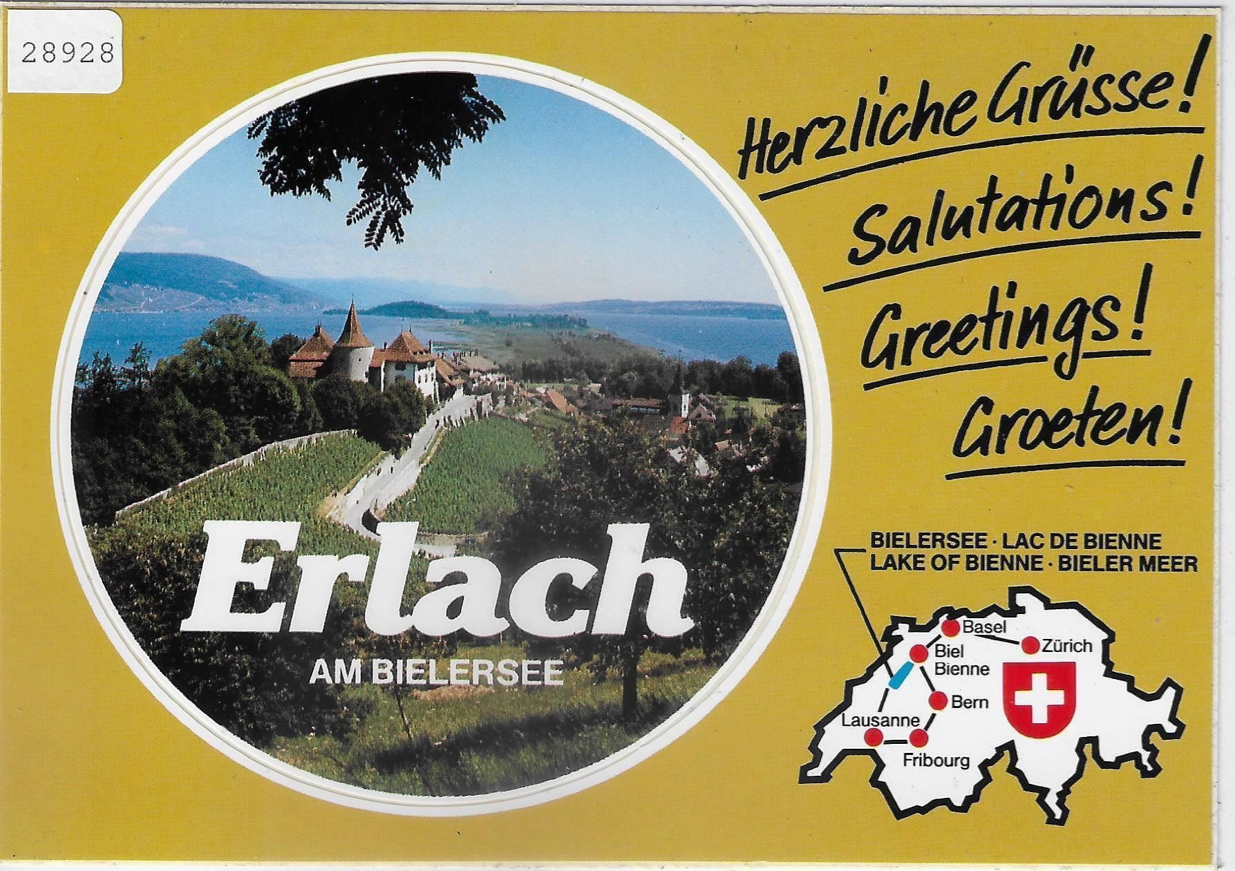 Aufkleber: Erlach am Bielersee - Sticker – Gebraucht aus Ettingen von Kartenplanet
