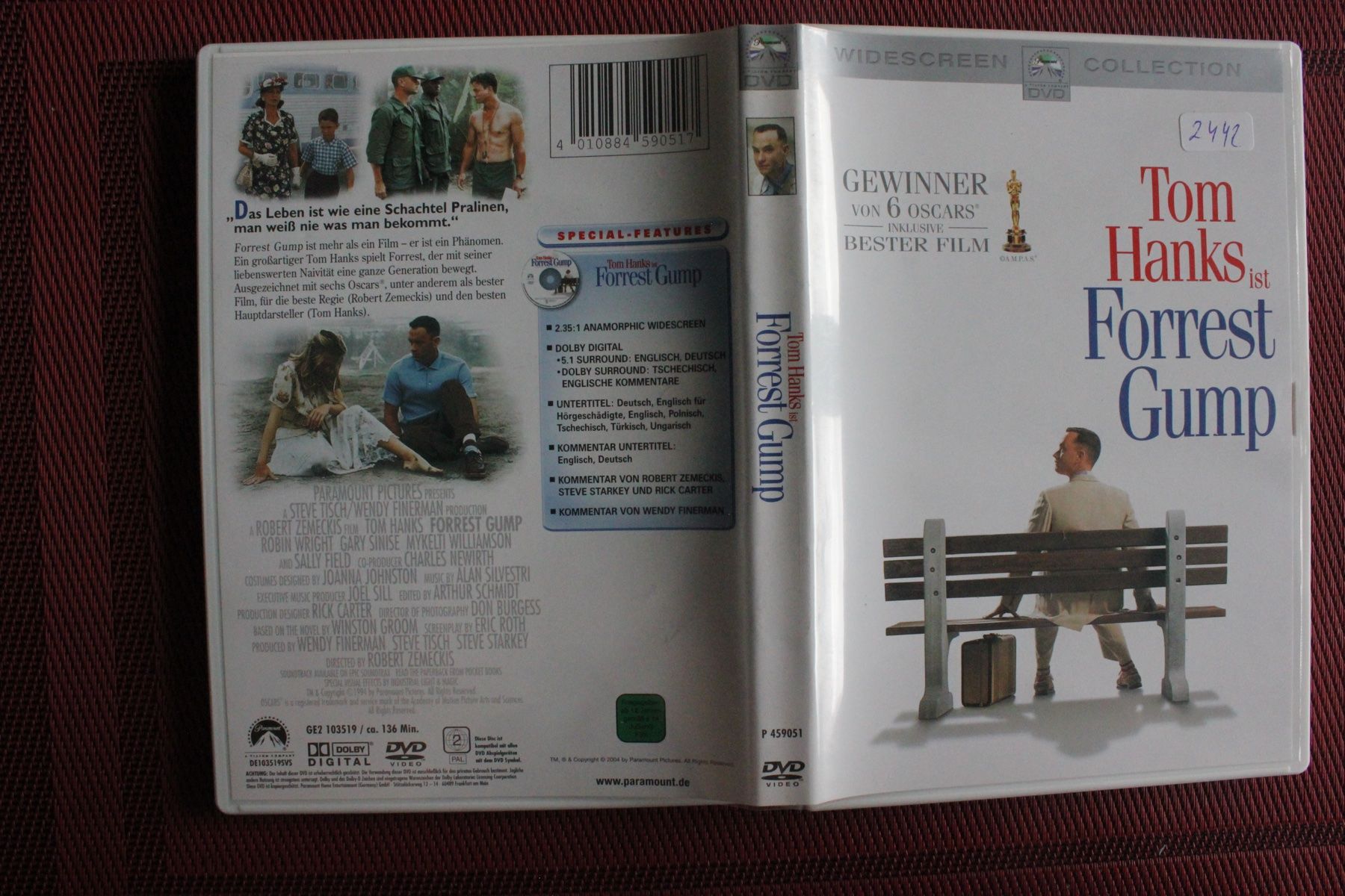 Alle DVDs: Forrest Gump (Einzel-DVD) Tom Hanks – Gebraucht aus Geroldswil von Schlumpfine1973
