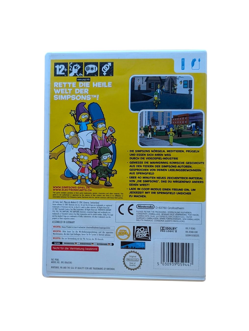 Nintendo Giochi: Die Simpsons: Das Spiel Nintendo Wii – Usato da Domat/Ems venduto da IsseldorsShop 1