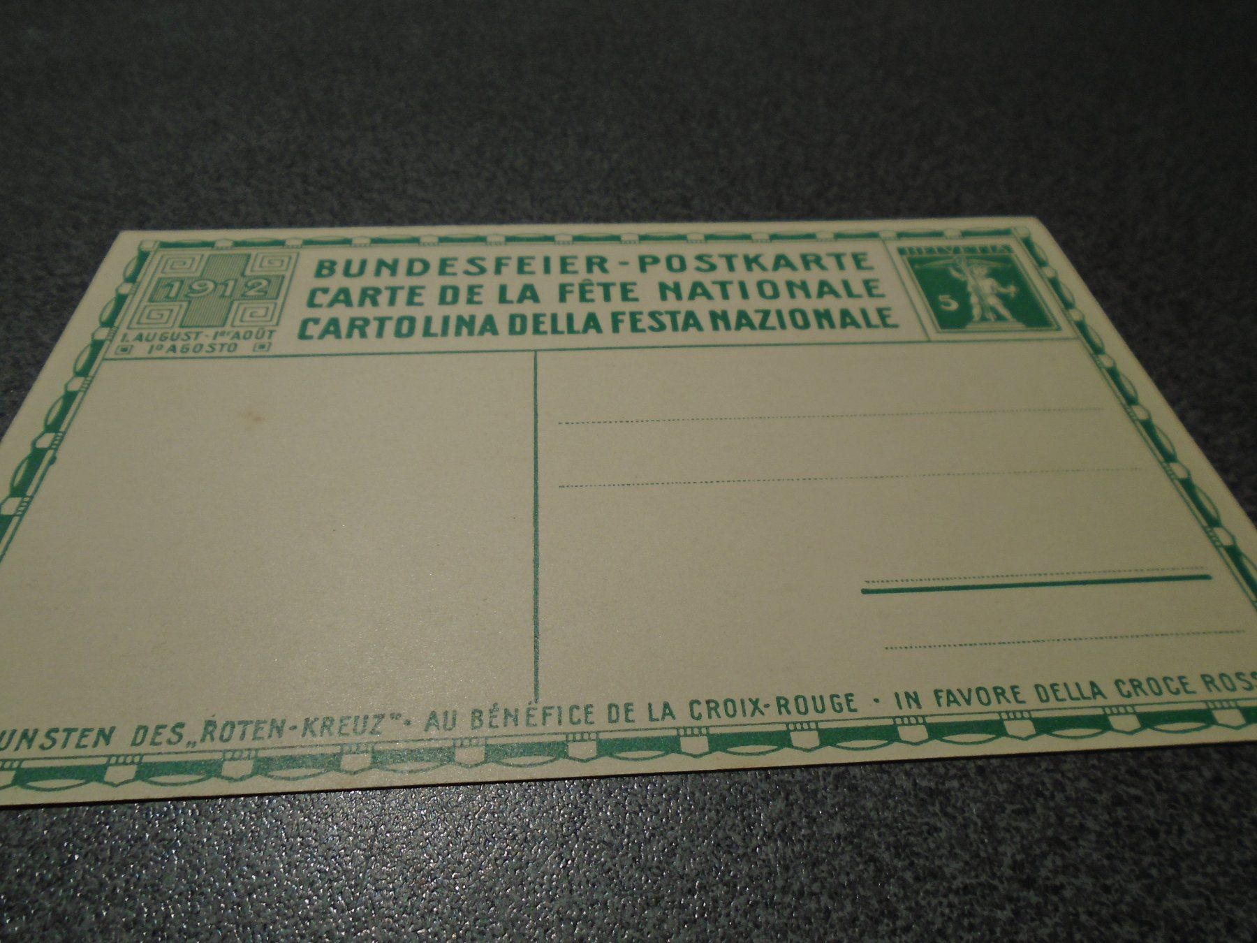 Ansichtskarten: Postkarte Bundesfeier 1912 – Gebraucht aus Zürich von abraxas1291 1