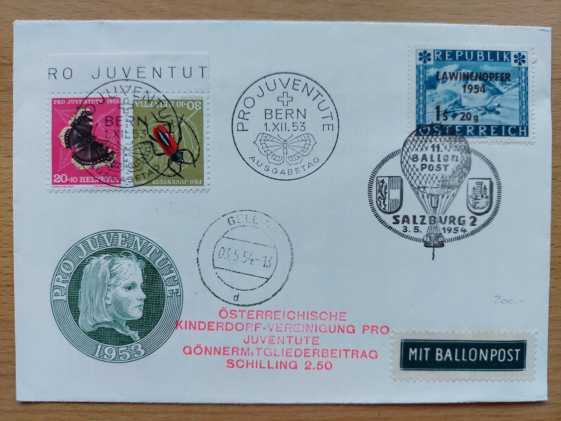 Tous les timbres: Brief Pro Juventute Ballonpost – D'occasion à Obfelden par Foto_Bild_Kunst_Buch