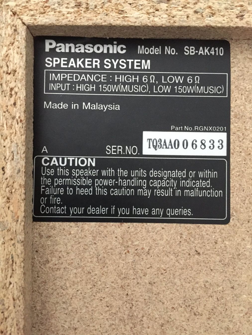 Panasonic Casse acustiche: Panasonic SB-AK410 Lautsprecher Boxen – Usato da Würenlingen venduto da Schneiderhifi 6
