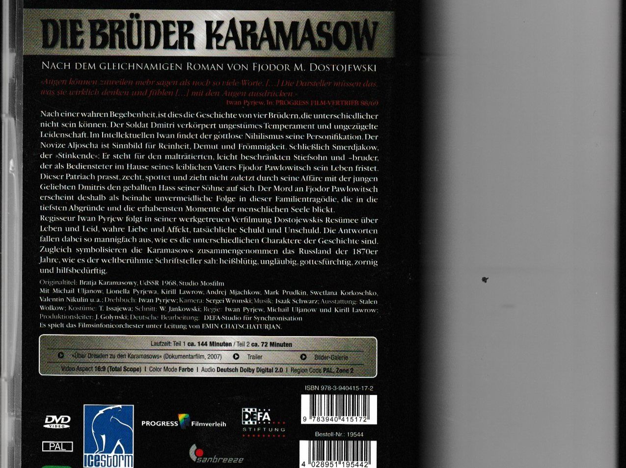 Tutti i DVDs: Die Brüder Karamasow – Usato da Chur venduto da zowie72 1