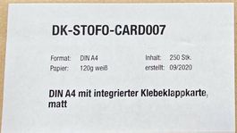 DK-STOFO CARD007, A4 Klebeklappkarten, 120g, 250Stk.
