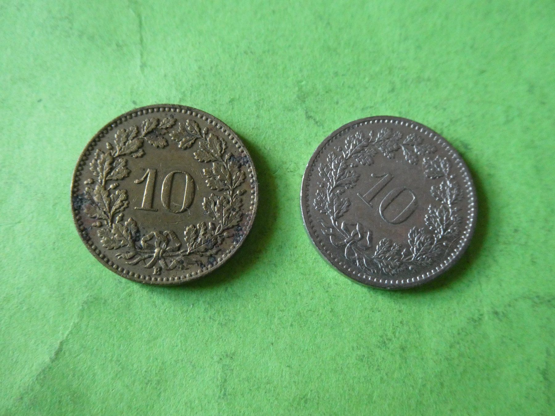 Alle Münzen: Schweiz 1918,  10 Rappen  Messing – Gebraucht aus Hinterforst von rohusri 2
