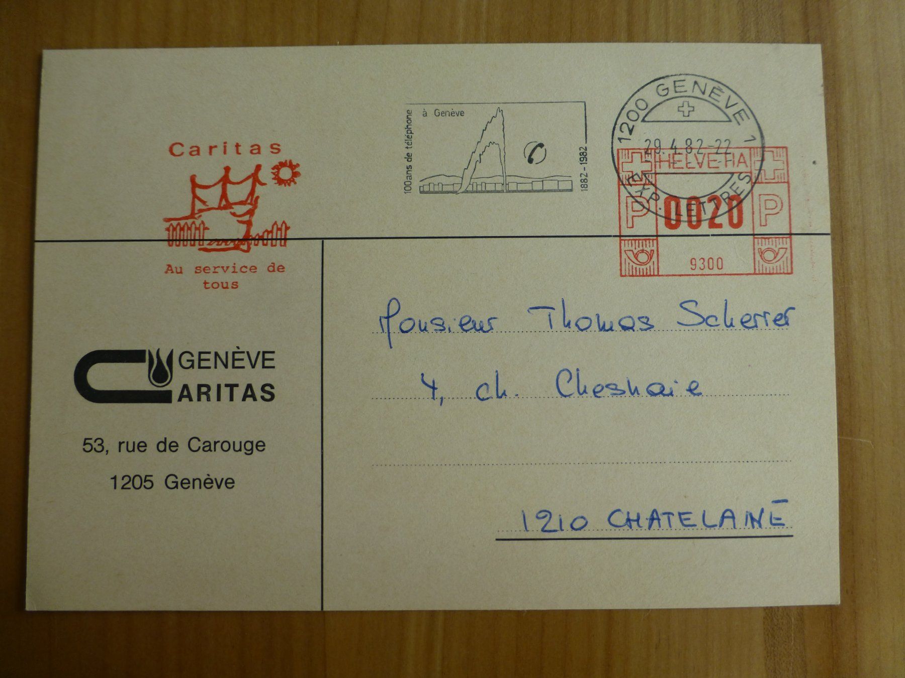 Poster & Bilder: Genf, Geneve Caritas 1982 – Gebraucht aus Bettlach von 1saurer