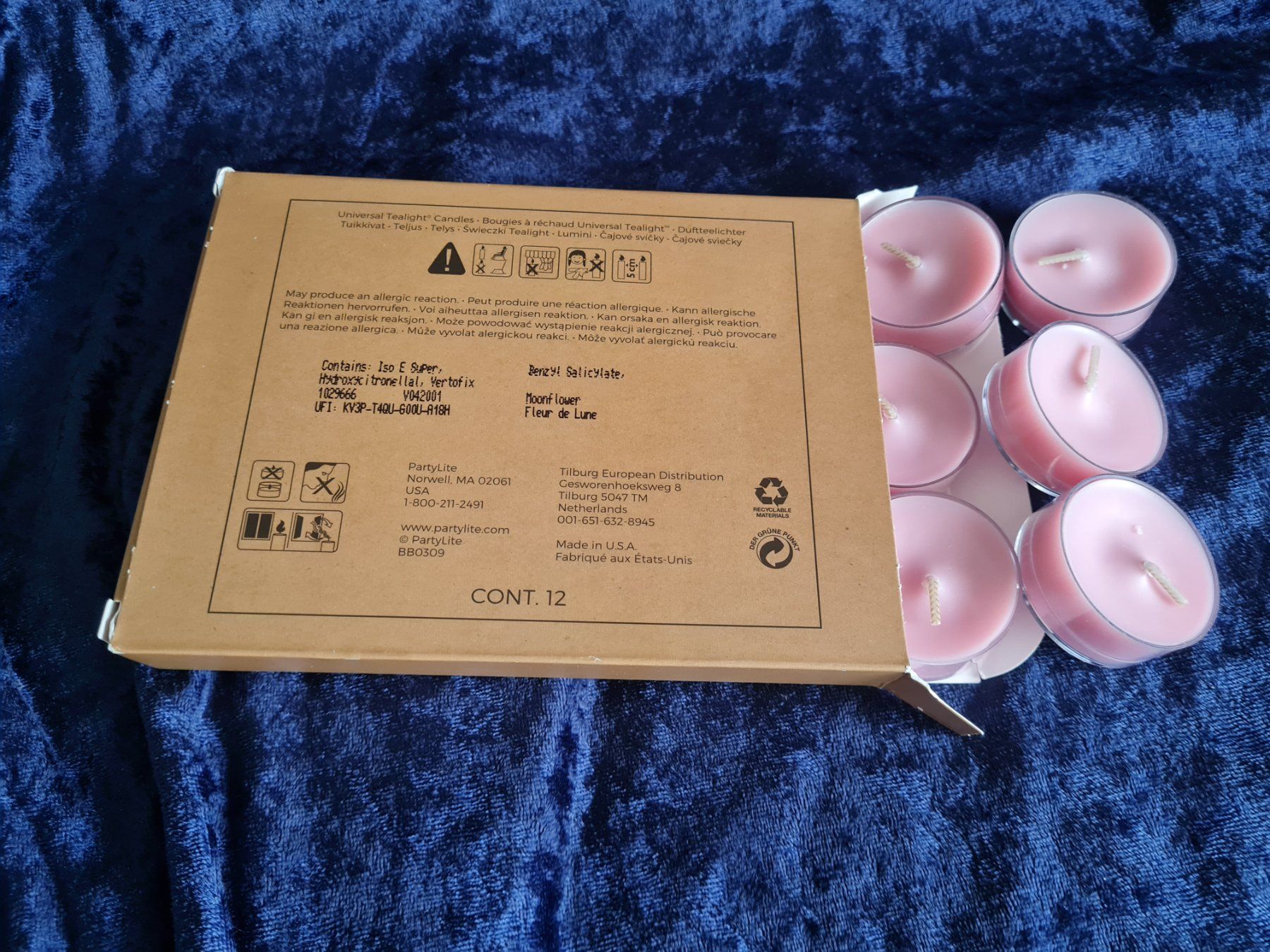 Partylite Candele: PartyLite - 12 Teelichter Moonflower – Nuovo e nell'imballaggio originale da Othmarsingen venduto da Kleibai