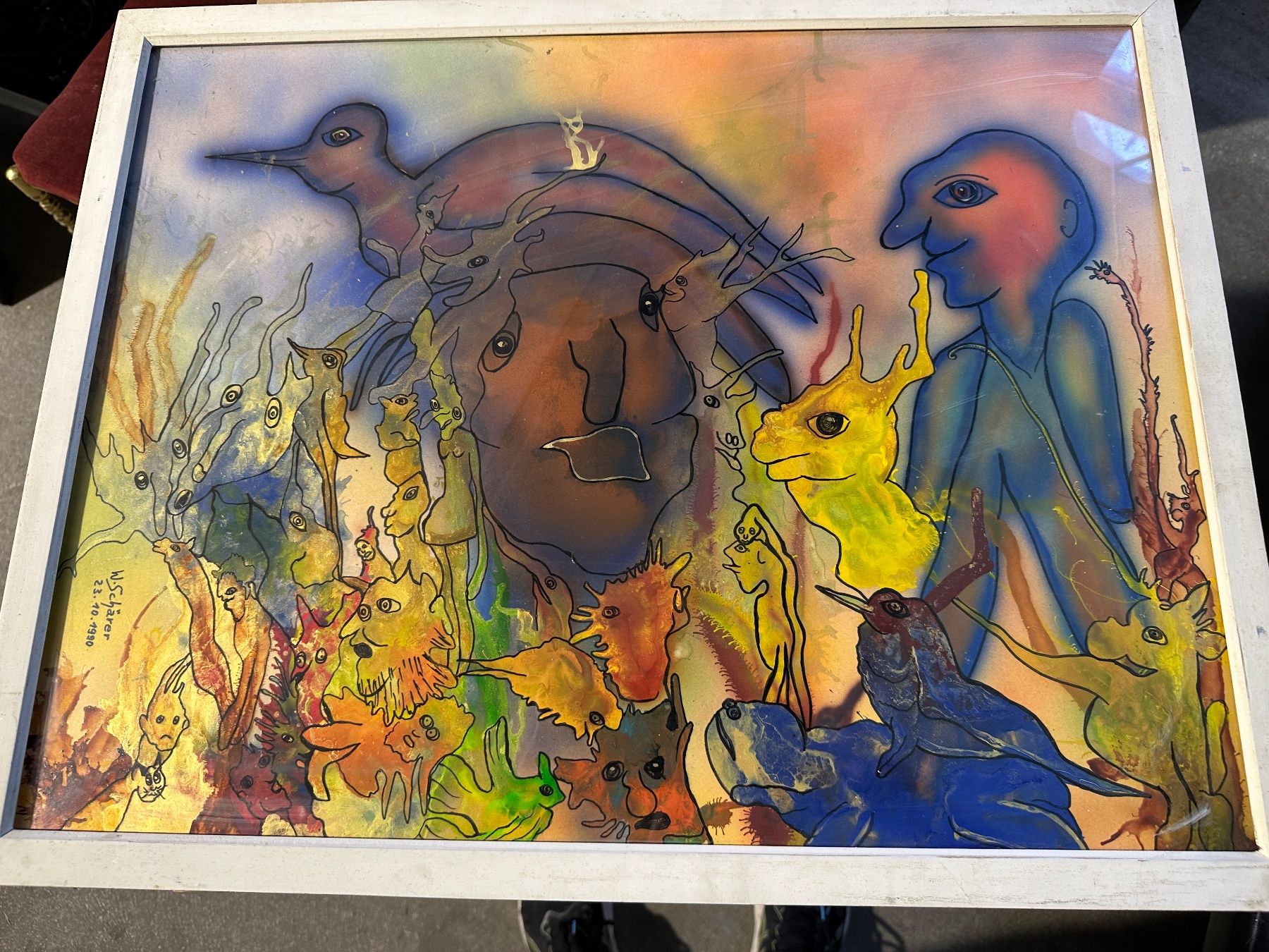 Dipinti: Original Bild Willi Schärer signiert 1990 – Usato da Zürich venduto da atlantis77 4