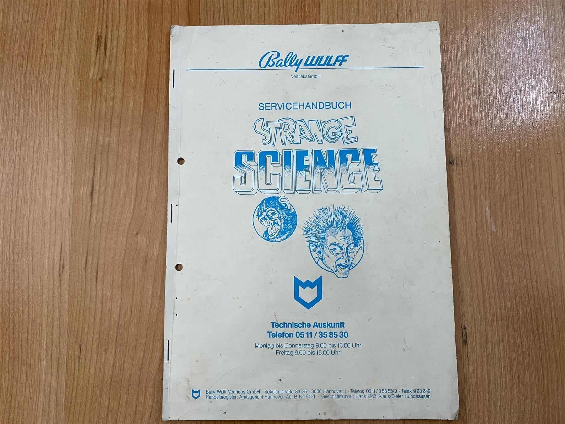 Flipper: Flipper–Servicehandbuch "Strange Science" – Usato da St.Gallen venduto da kingsamas