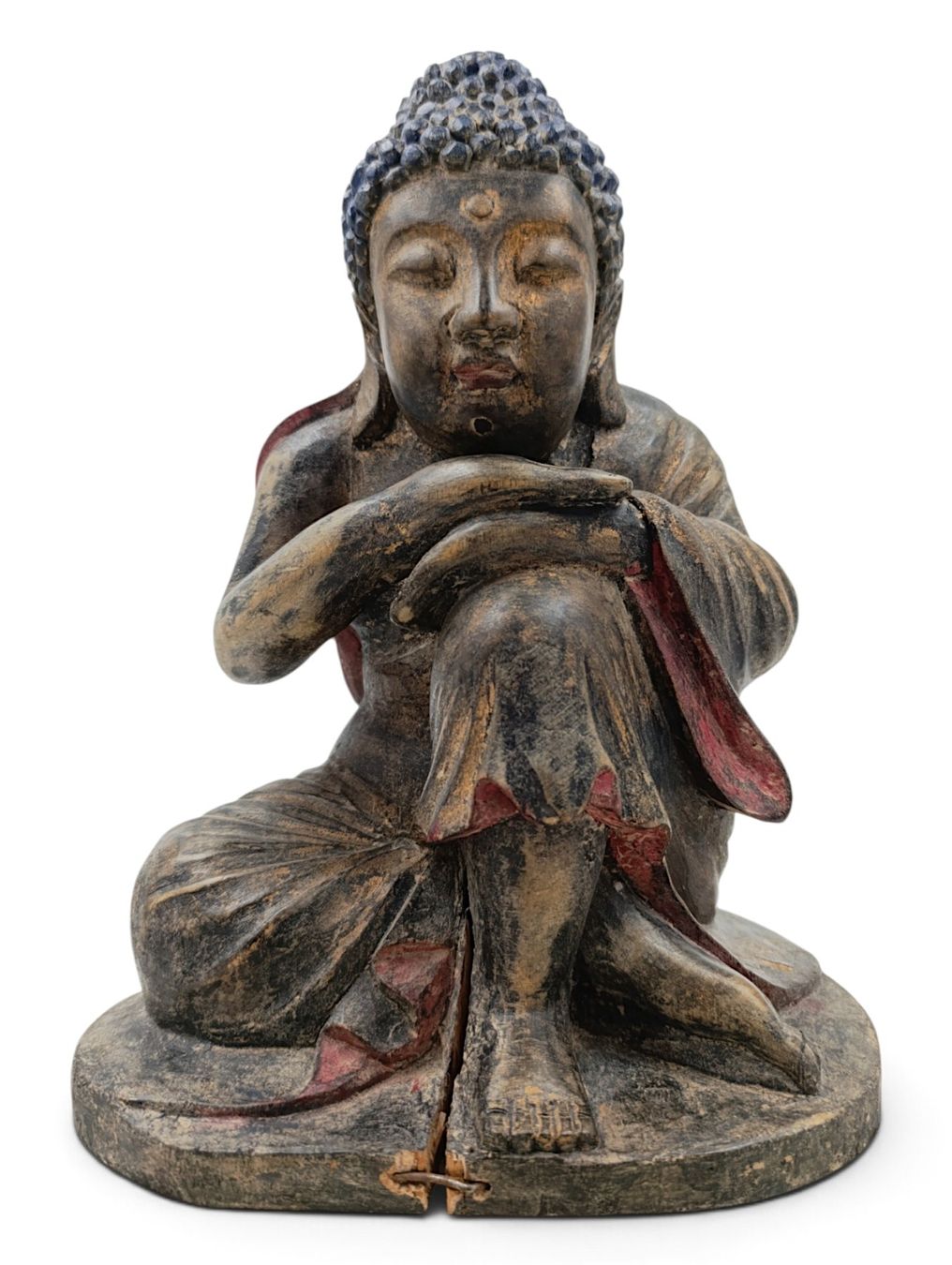 Figuren: Antike Buddha-Statue Holz 19 Jh. – Gebraucht aus Hochfelden von Historium 6