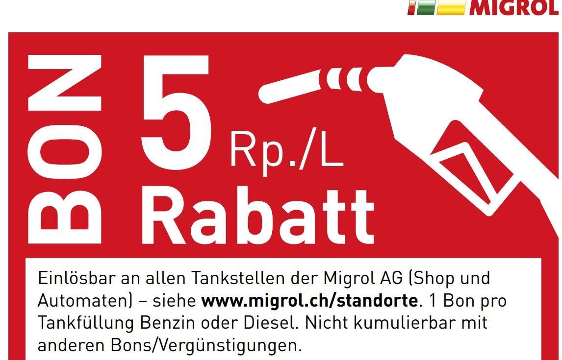 Buoni: Gutschein Migrol 5 Rp. – Nuovo e nell'imballaggio originale da Montlingen venduto da RL03