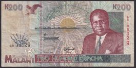 Malawi 200 Kwacha 1995 selten
