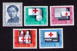 %%AKTION%%_ 1963_B113-117_ PRO PATRIA_ ROTES KREUZ Serie **