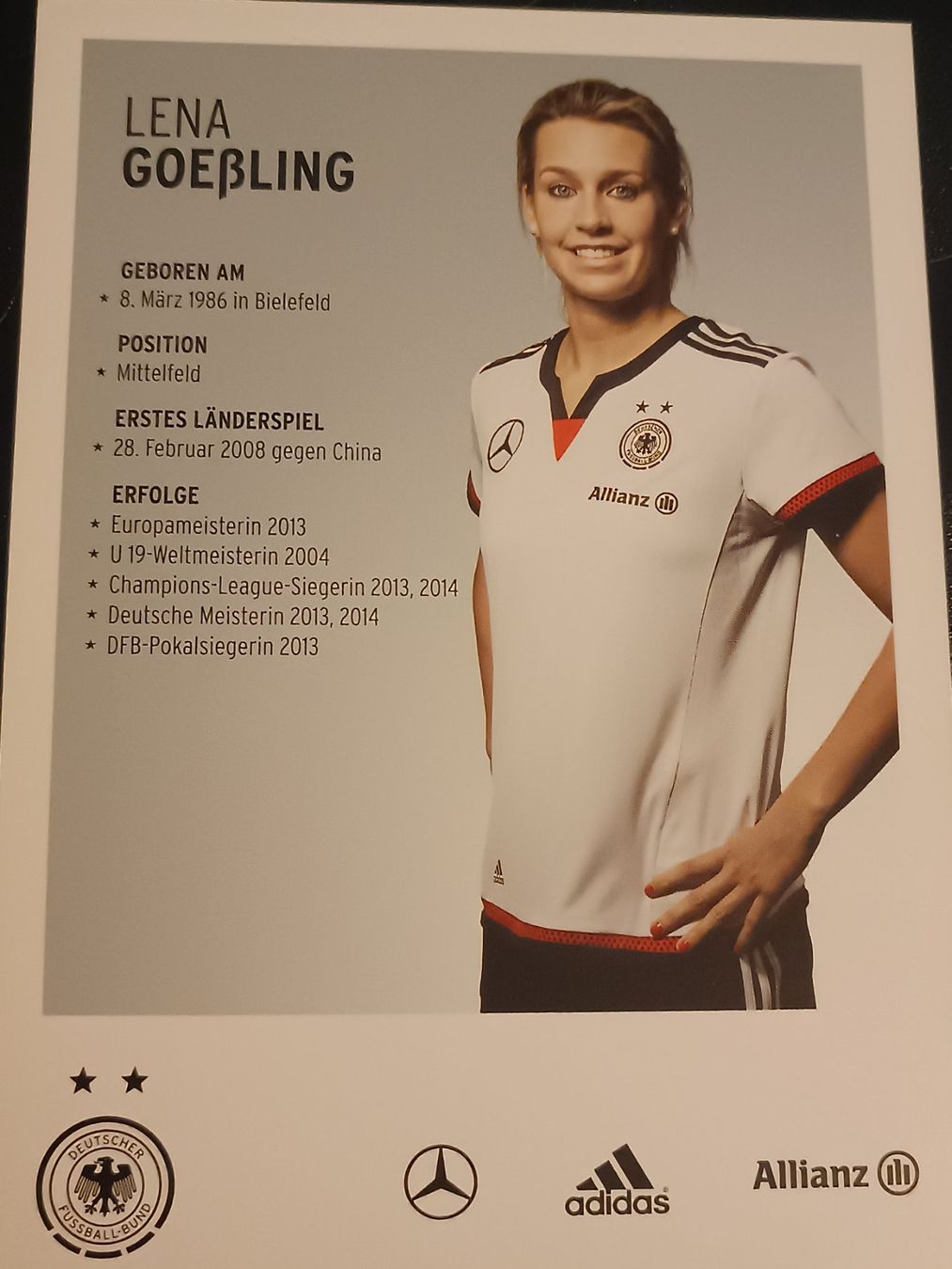 Autogramme: Lena Goessling - DFB Autogrammkarte - handsigniert – Gebraucht aus Menziken von Artographs 1