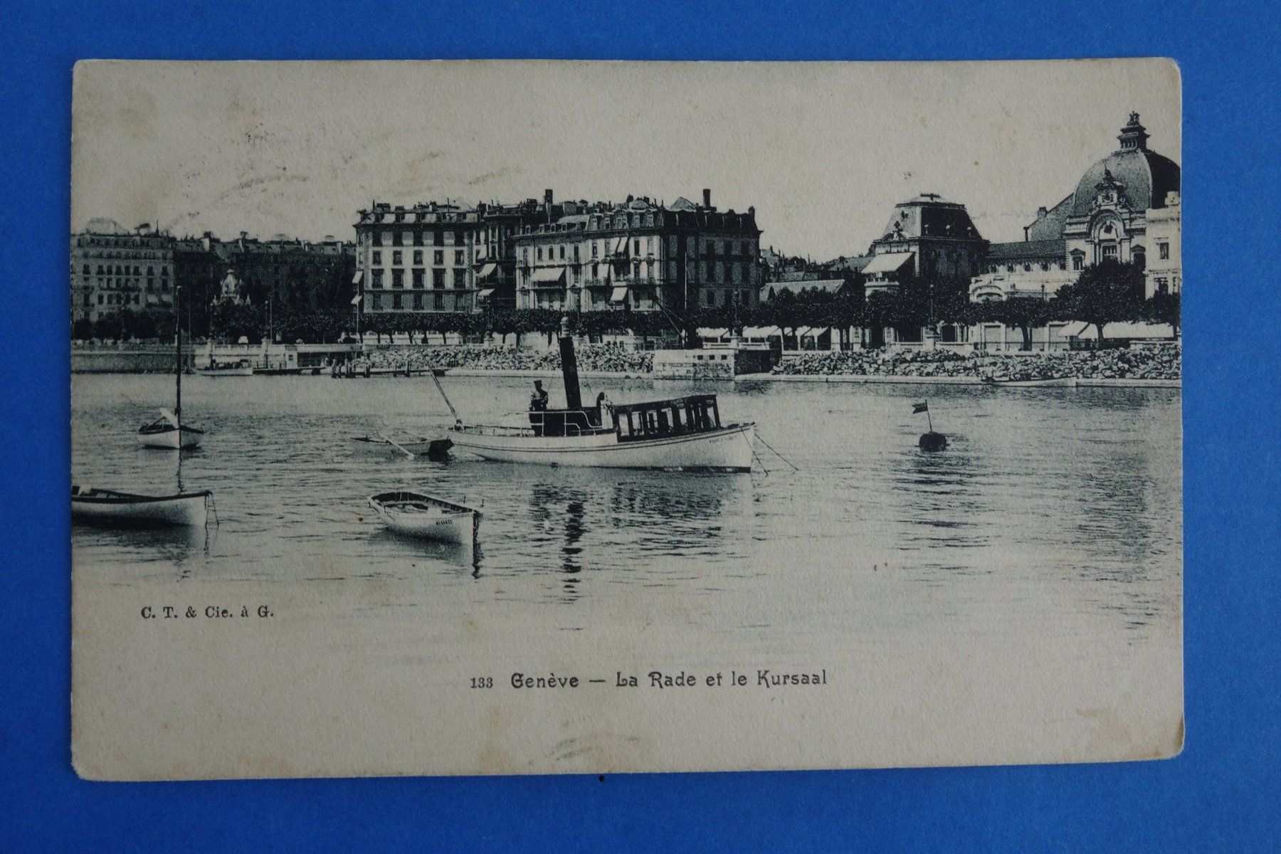 Ansichtskarten: GENÈVE - GENF - La Rade et le Kursaal - kleines Dampfboot – Gebraucht aus Ibach von Ibanto