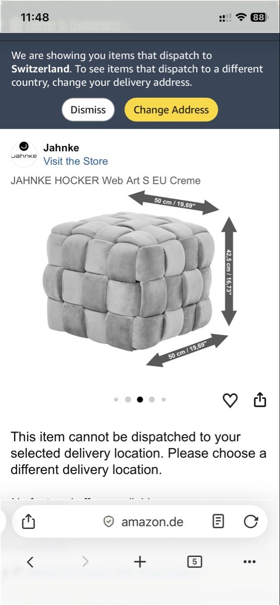 Sgabelli: JAHNKE HOCKER Web Art S grau Flecht-Optik – Usato da Wetzikon ZH venduto da rit_ramtr 6