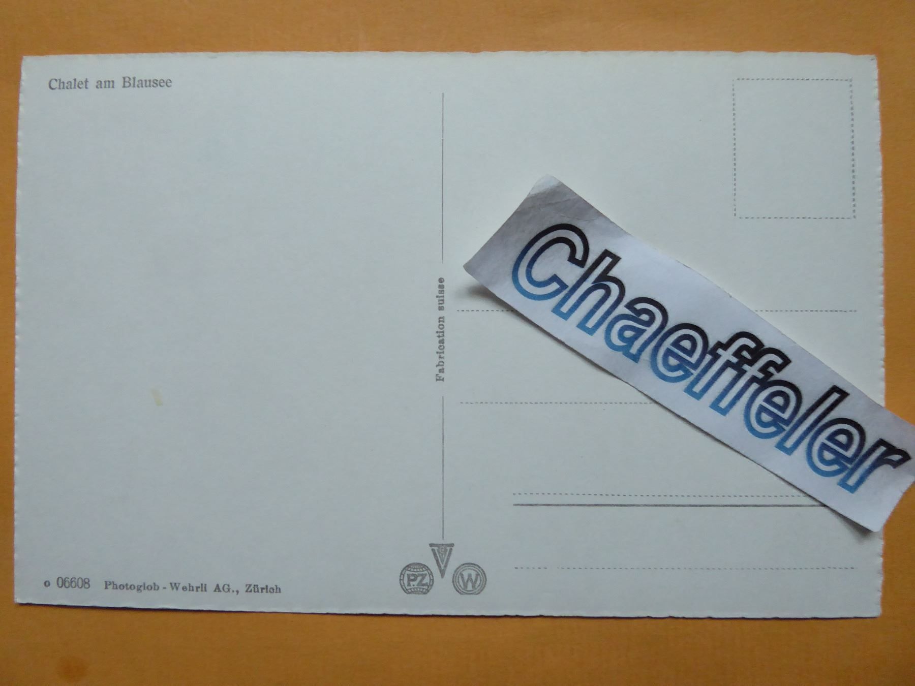 Ansichtskarten: Chalet am Blausee – Neu (gemäss Beschreibung) aus Zürich von Chaeffeler 1