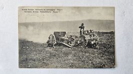 Ancienne carte postale Armée Suisse de campagne Feu (canon)