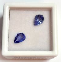 2x Tanzanites poires 8x6 mm - Valeur 450.- Fr.