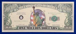 **1 Million Dollar USA Fantasie-Gedenknote in Top**