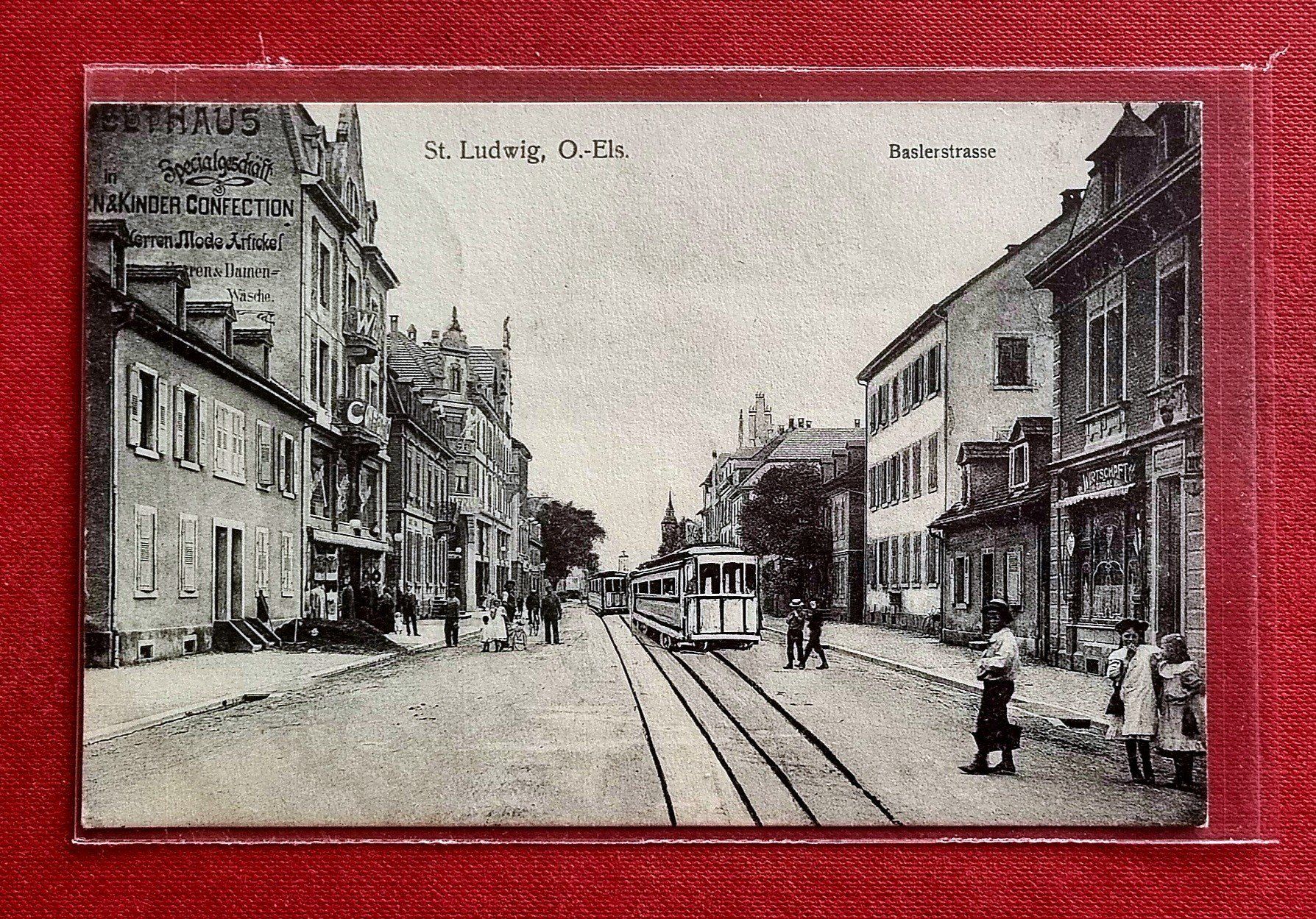 Cartoline postali: Basel - St. Louis - Baslerstrasse - Tram BVB - 1911 – Usato da Rothrist venduto da RROENK