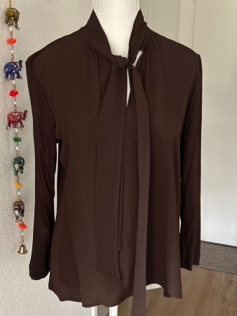 Dunkelbraunes langarm Blusenshirt  von Lusa Cerano