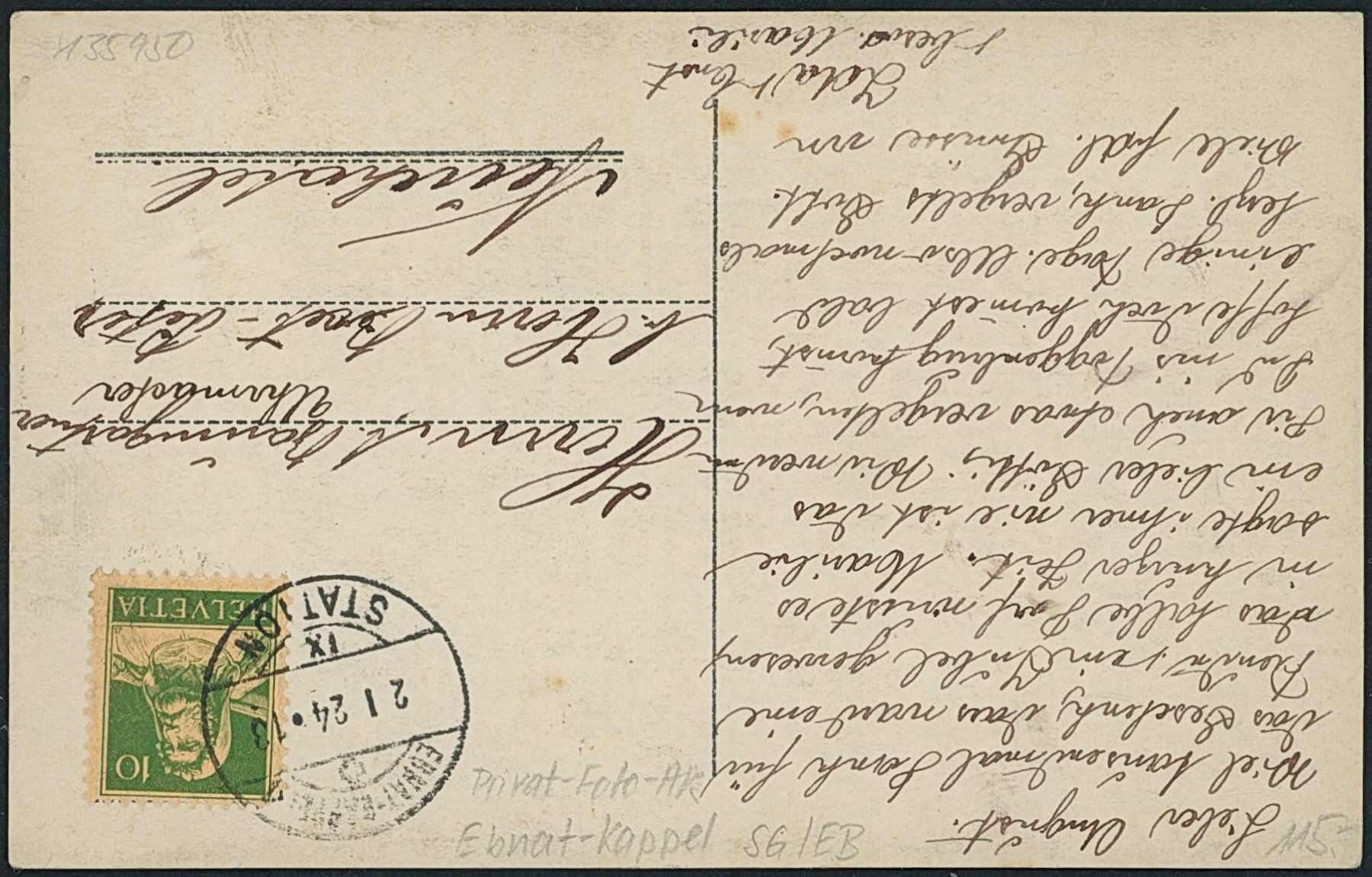 Cartoline postali: SG Ebnat Kappel – Usato da Schindellegi venduto da dolpitz 1