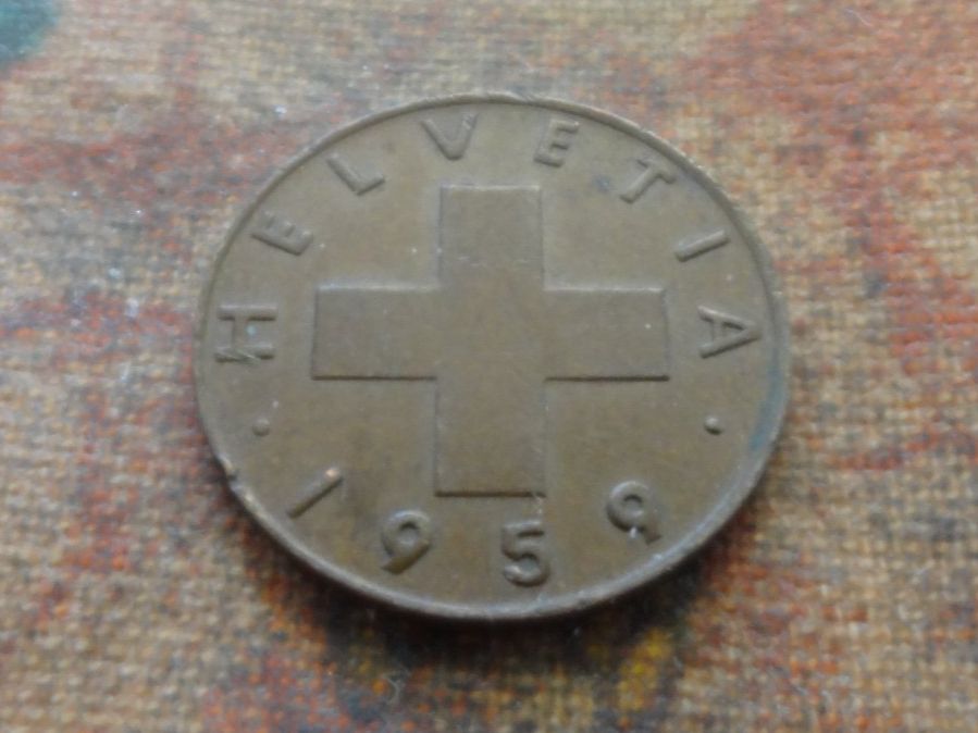 Tutti le monete: 1 Rp. 1959  (D) – Usato da Romanel-sur-Lausanne venduto da Swift13